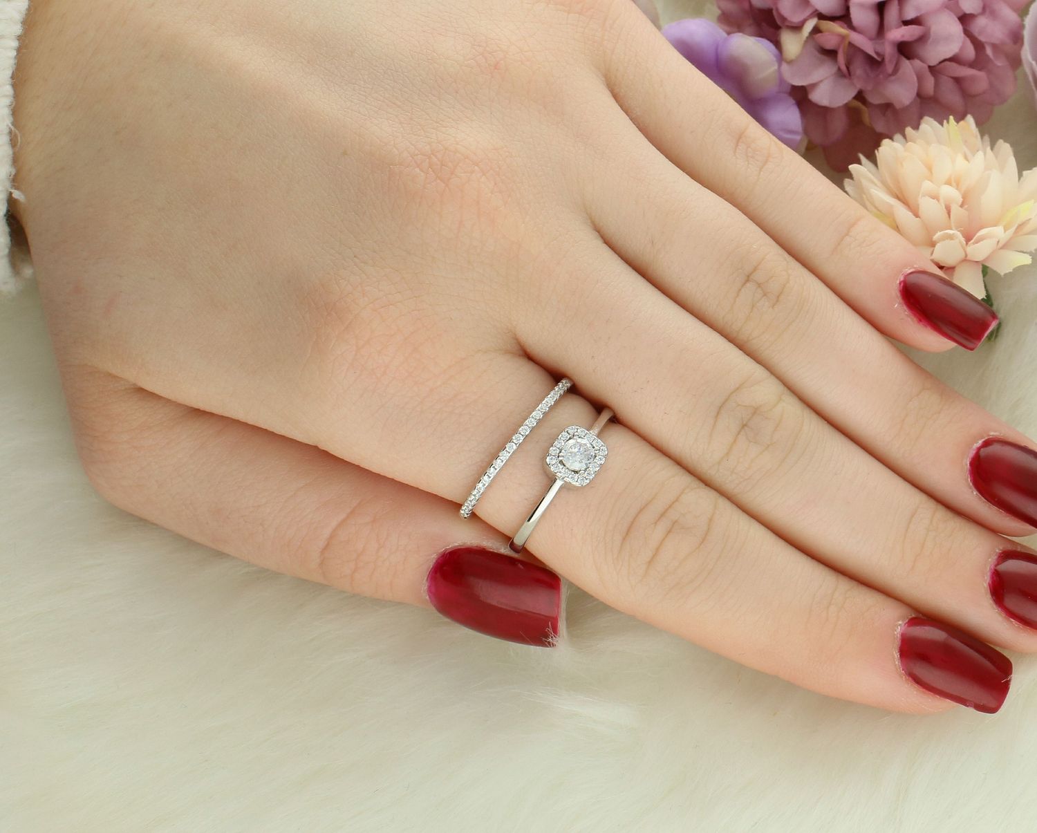 Srebrny pierścionek damski 925 podwójny z cyrkoniami DIA-PRS-11624-925. Srebrny pierścionek damski. Pierścionek srebrny klasyczny. Pierścionek srebrny z cyrkoniami. Pierścionek srebrny damski na prezent.1.jpg