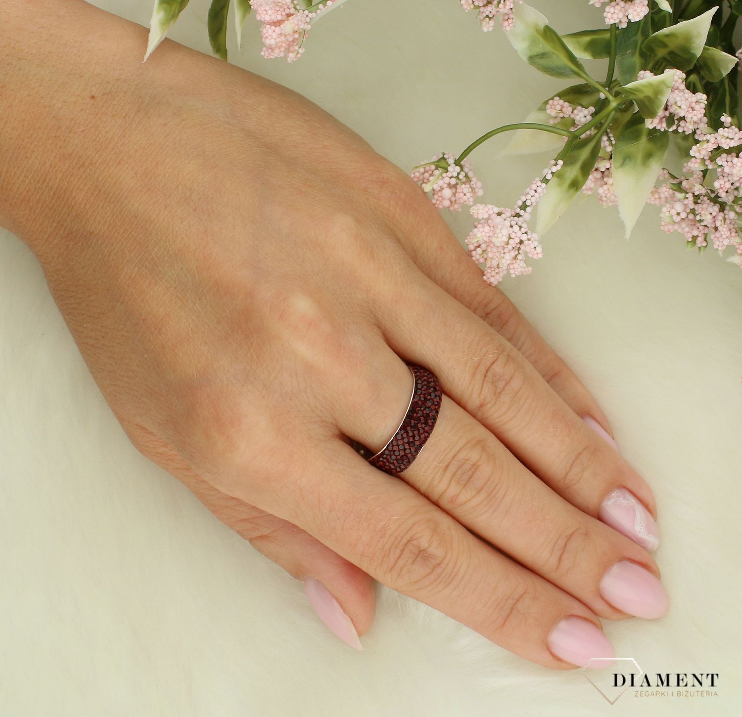 Srebrny pierścionek damski 925 obrączka Swarovski elements rozmiar 17 DIA-PRS-11914-925.jpg