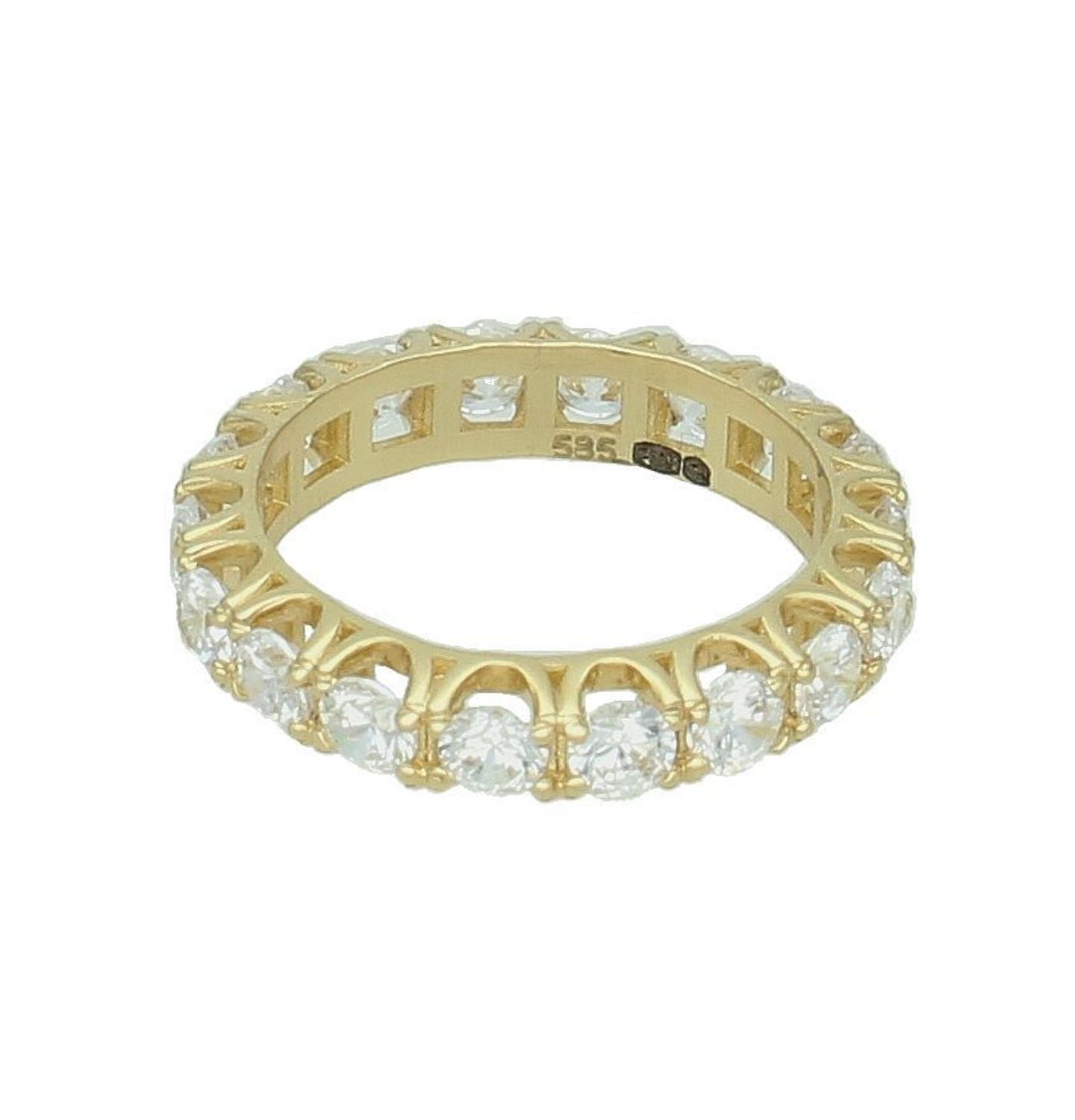 Złoty pierścionek damski 585 wysadzany białymi cyrkoniami DIA-PRS-11927-585.jpg