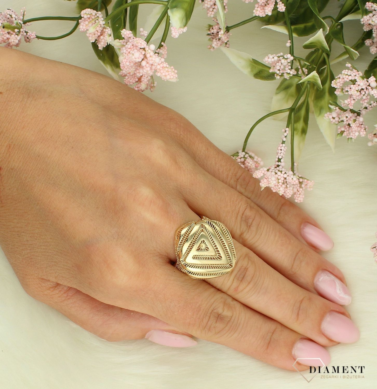 Złoty pierścionek damski 585 szeroki ażurowy wzór rozmiar 22 DIA-PRS-11928-585.jpg