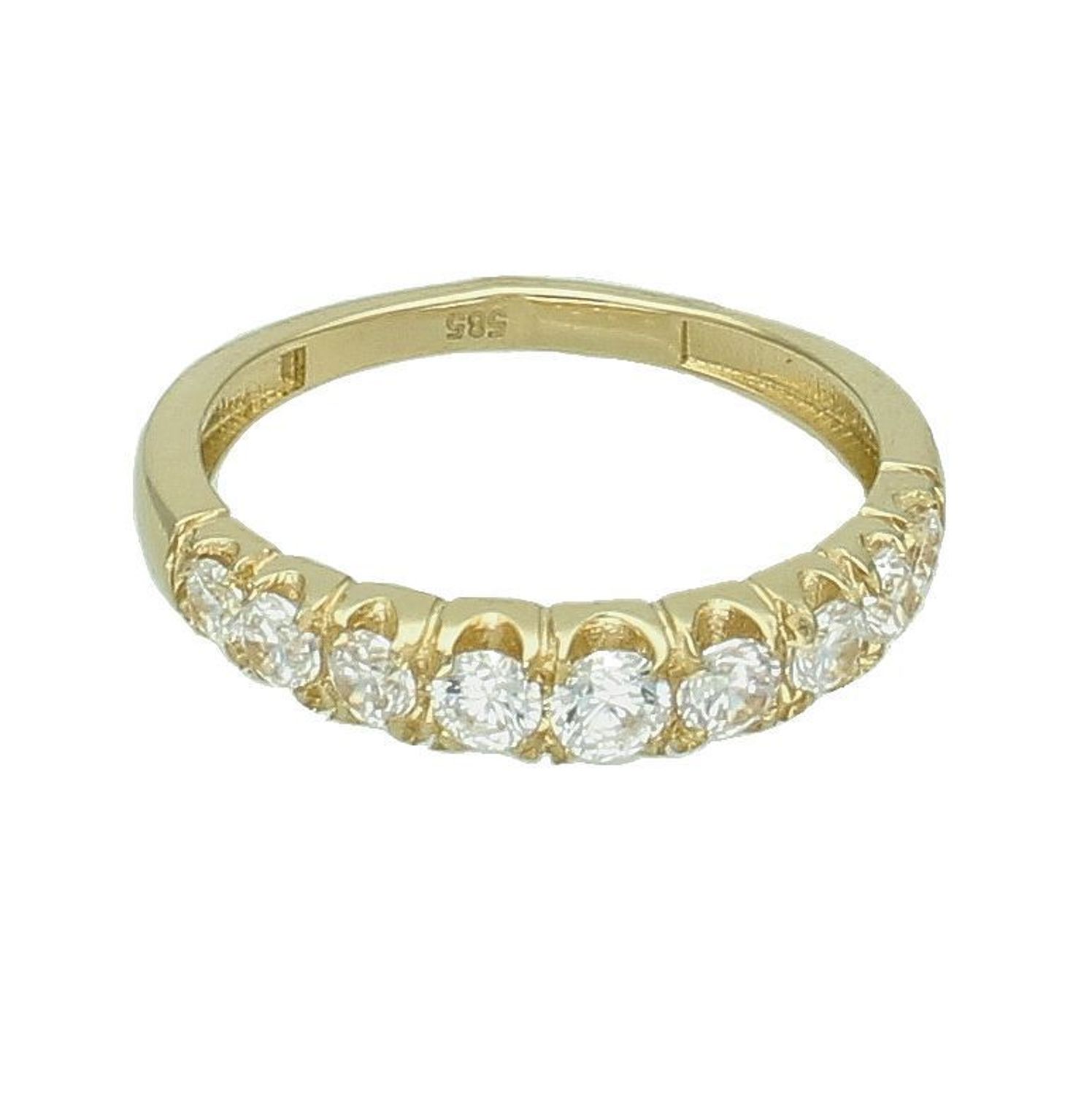 Złoty pierścionek damski 585 wysadzany białymi cyrkoniami rozmiar 19 DIA-PRS-12004-585.jpg