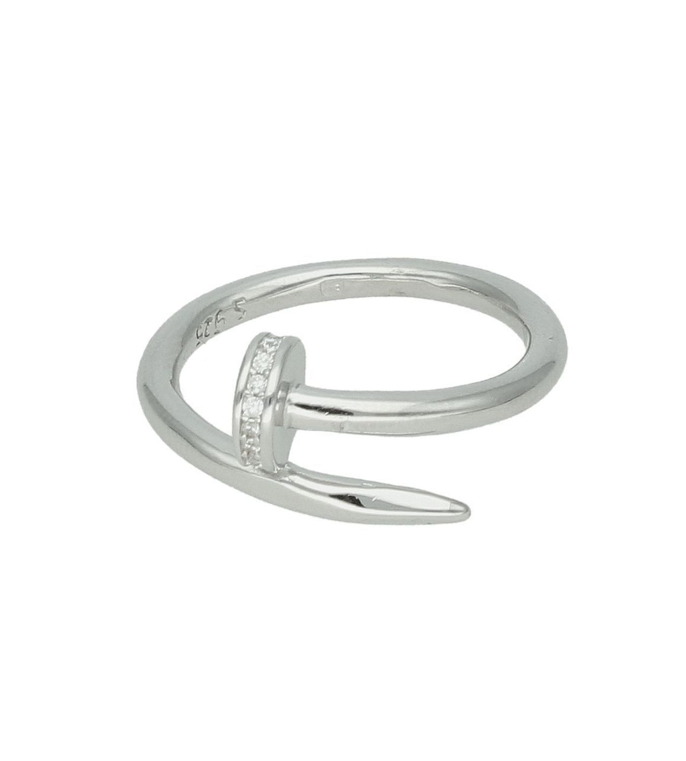 Srebrny pierścionek damski 925 gwóźdź DIA-PRS-12249-925. Srebrny pierścionek damski. Pierścionek srebrny z gwoździem. Srebrna obrączka damska ze wzorem Cartier. Pierścionek srebrny na prezent. 2.jpg