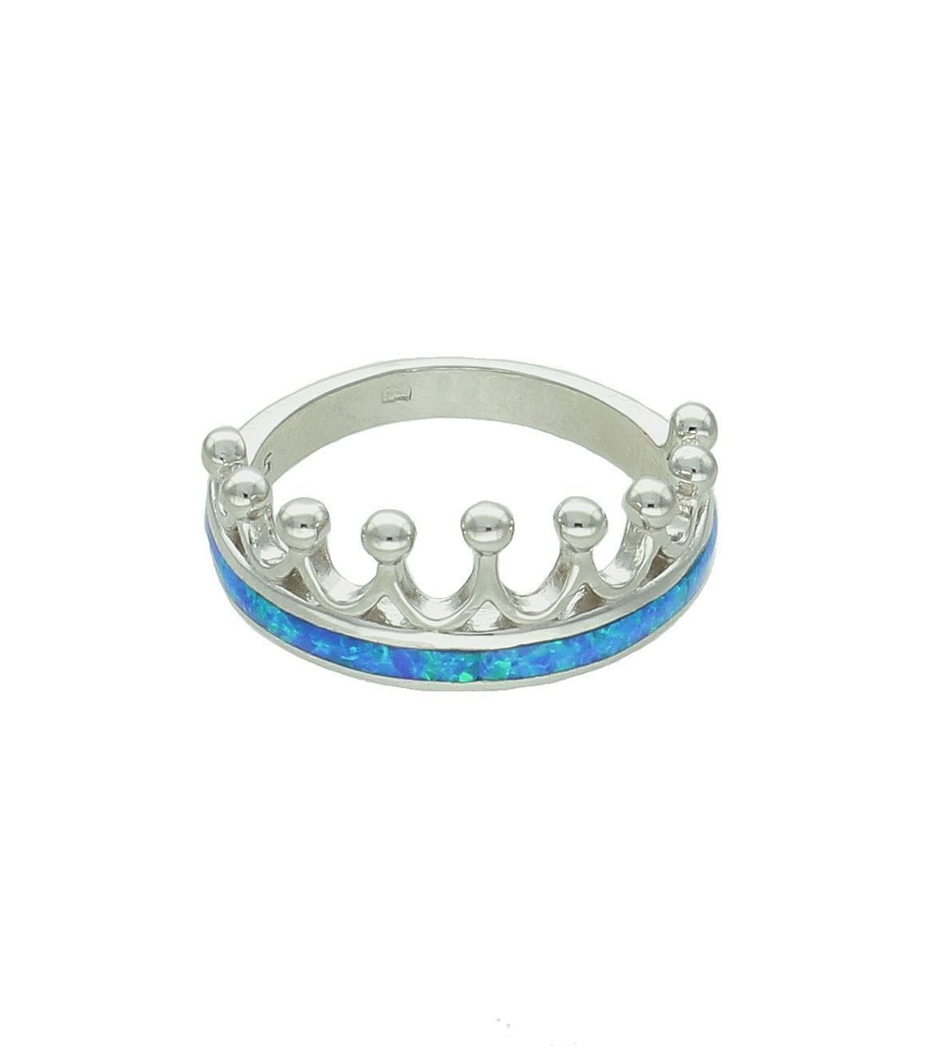 Srebrny pierścionek damski 925 korona z niebieskim opalem DIA-PRS-12270-925. Srebrny pierścionek damski. Pierścionek srebrny z niebieskim opalem. Pierścionek damski srebrny z oczkiem. Srebrny pierścionek damski na prezent.2.jpg