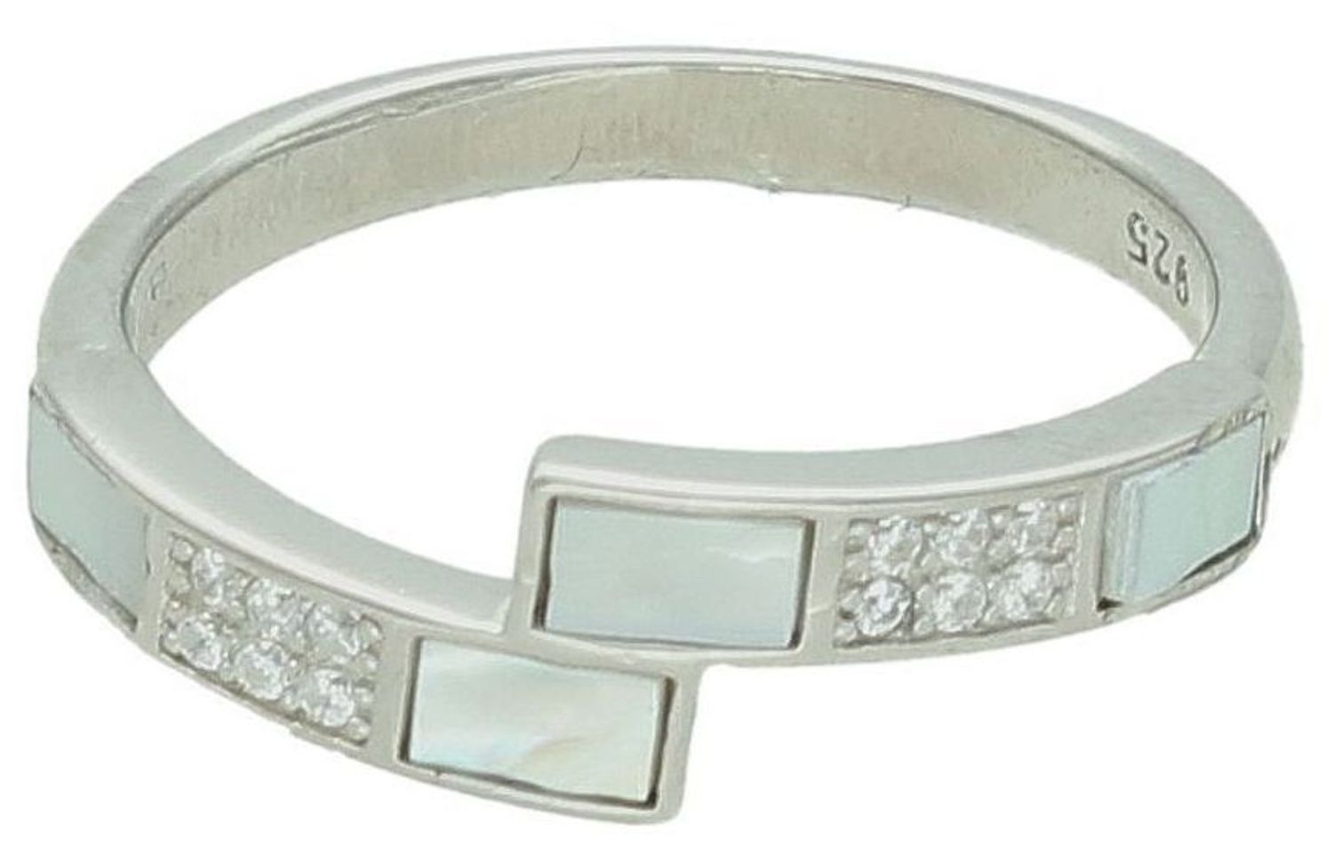 Srebrny pierścionek damski 925 z masą perłową DIA-PRS-12271-925. Srebrny pierścionek damski. Pierścionek srebrny z masą perłową. Pierścionek damski srebrny w formie obrączki. Srebrny pierścionek damski na prezent. 2.jpg