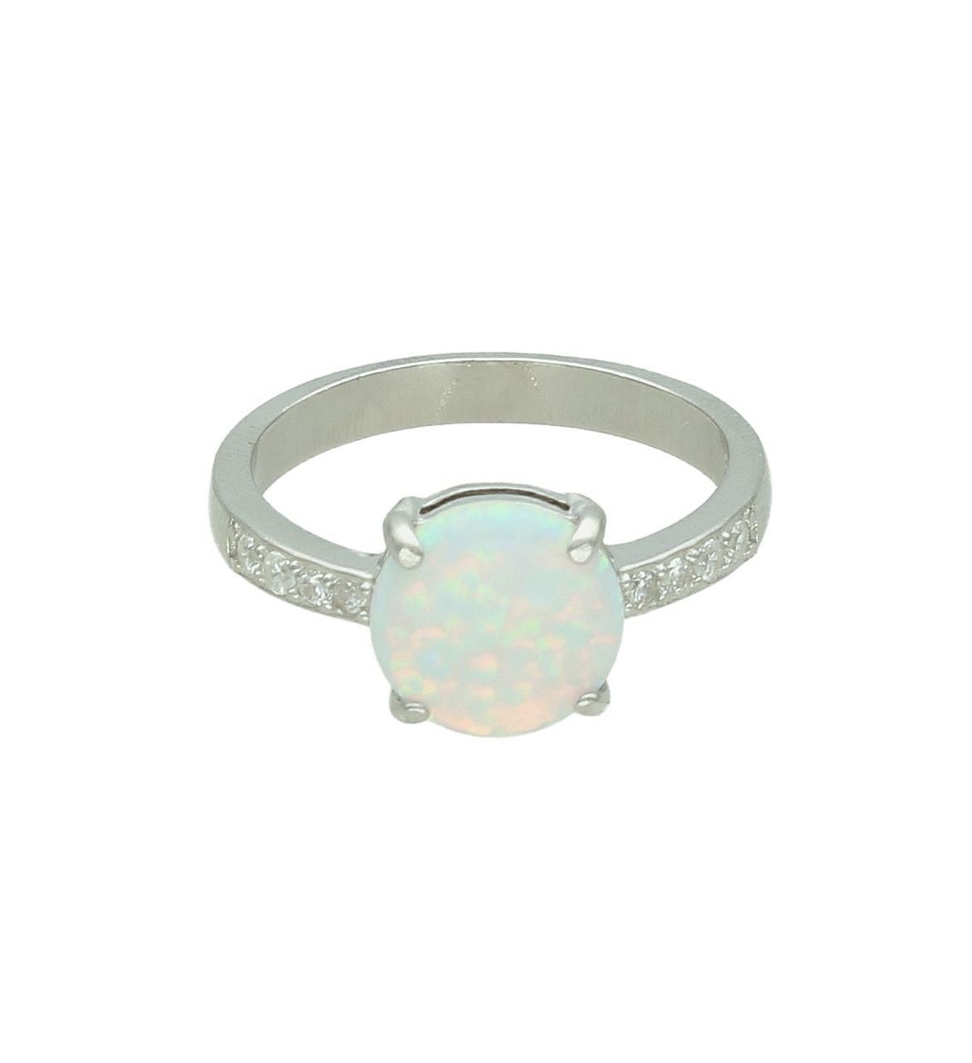 Srebrny pierścionek damski 925 z białym opalem DIA-PRS-12274-925. Srebrny pierścionek damski. Pierścionek srebrny z białym opalem. Pierścionek damski srebrny z oczkiem. 1.jpg