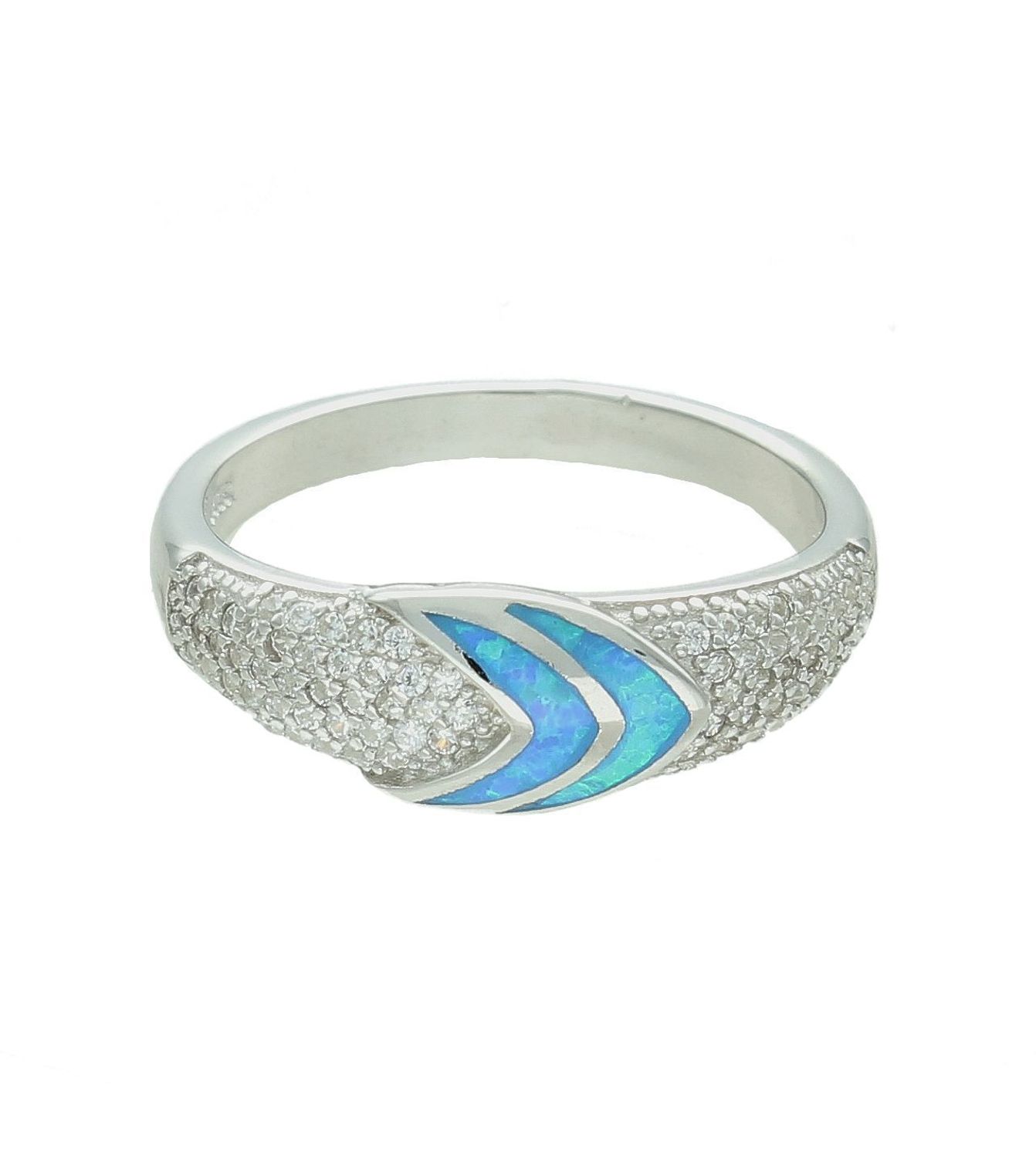 Srebrny pierścionek damski 925 obrączka z niebieskim opalem DIA-PRS-12282-925 1.jpg