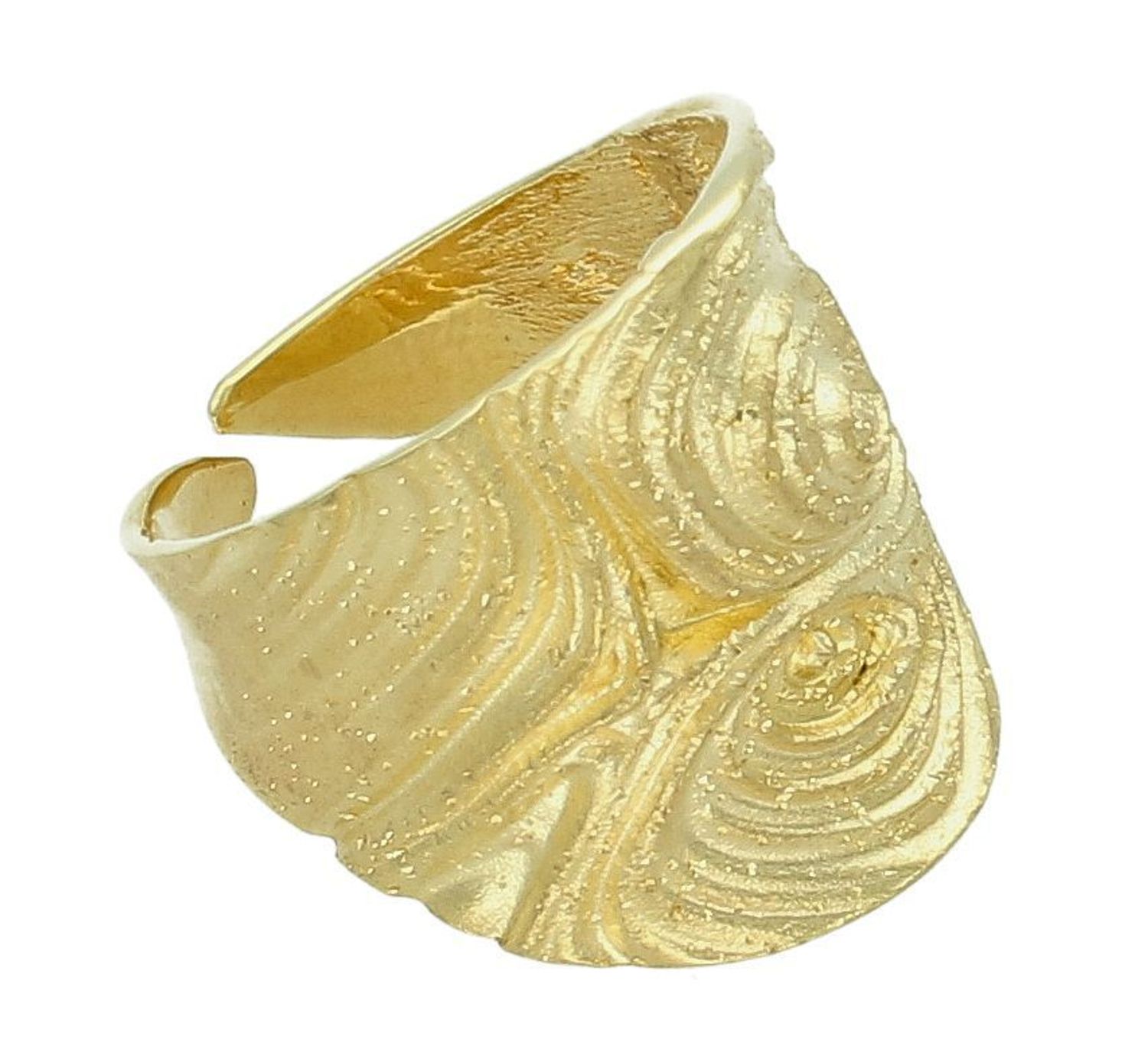 Srebrny pierścionek damski piaskowany pokryty złotem rozmiar 20.jpg