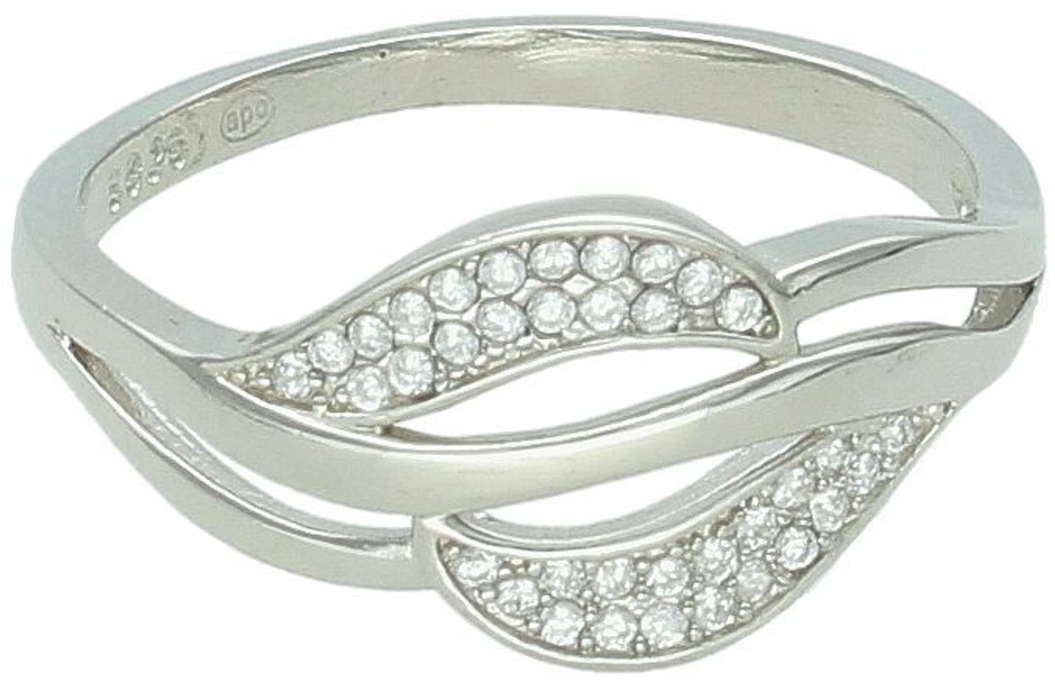 Srebrny pierścionek fala z cyrkoniami próba 925, DIA-PRS-12461-925.jpg