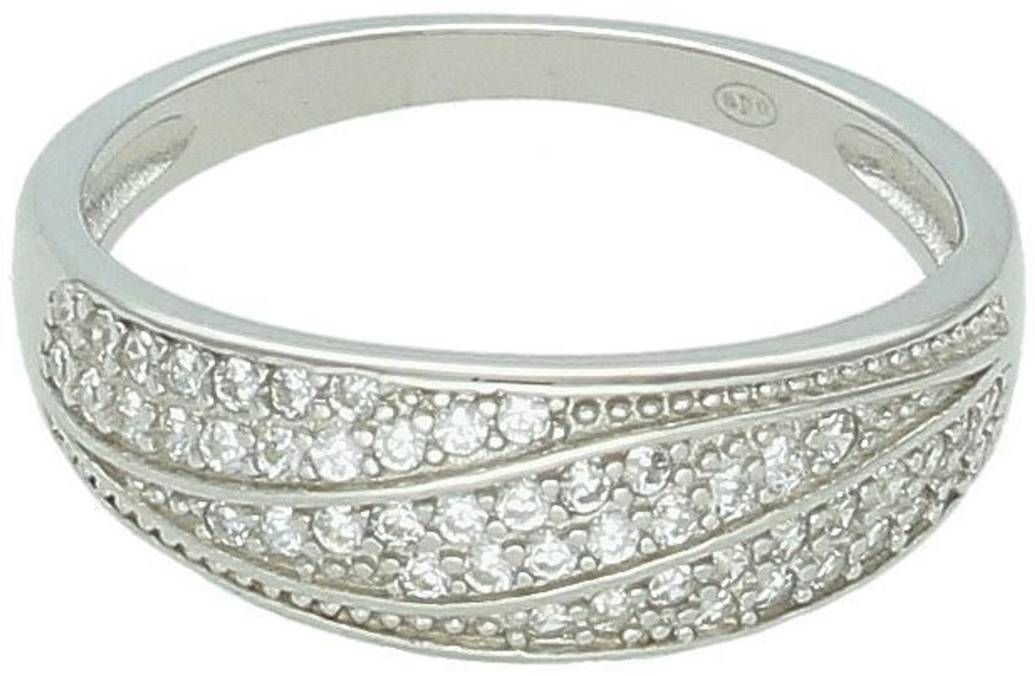 Pierścionek damski srebrny próba 925 zdobiony cyrkoniami DIA-PRS-12463-925 Pierścionek damski srebrny próby 925 to wyjątkowa biżuteria, która łączy w sobie klasykę i subtelny 1.jpg