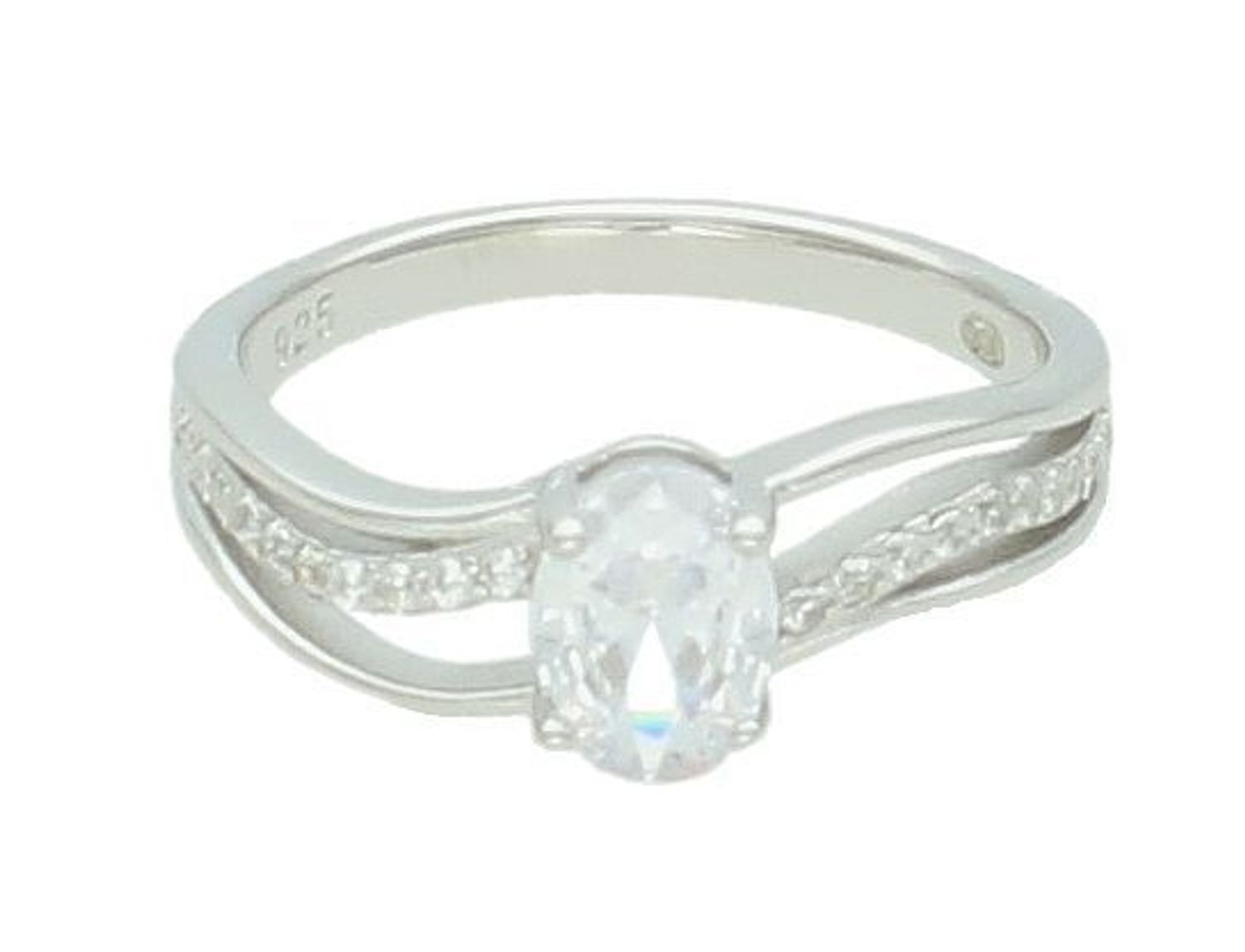 Srebrny pierścionek damski 925 fala z białą cyrkonią DIA-PRS-12478-925. Srebrny pierścionek damski. Pierścionek damski z białym oczkiem. Srebrny pierścionek damski na prezent..jpg