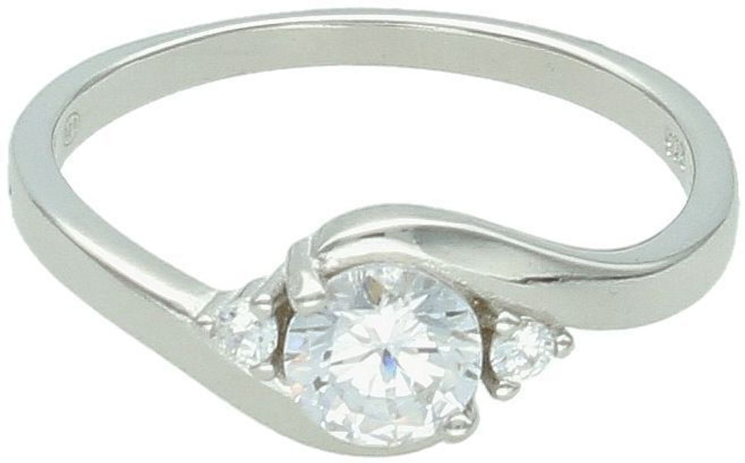 Srebrny Pierścionek z Trzema Cyrkoniami Próba 925, DIA-PRS-12483-925.jpg