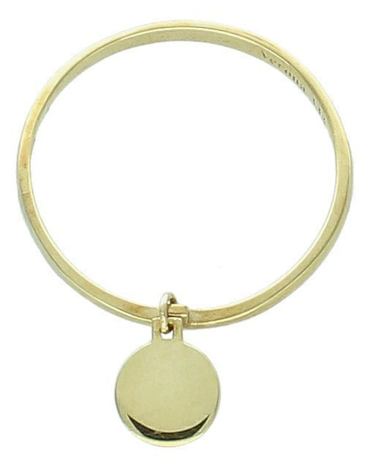 Złoty pierścionek damski z wiszącym elementem DIA-PRS-12711-333 rozmiar 19. Żółte złoto, charakteryzuje się ciepłym, subtelnym lśnieniem. Pierścionek został wykonany ze złota 2.jpg