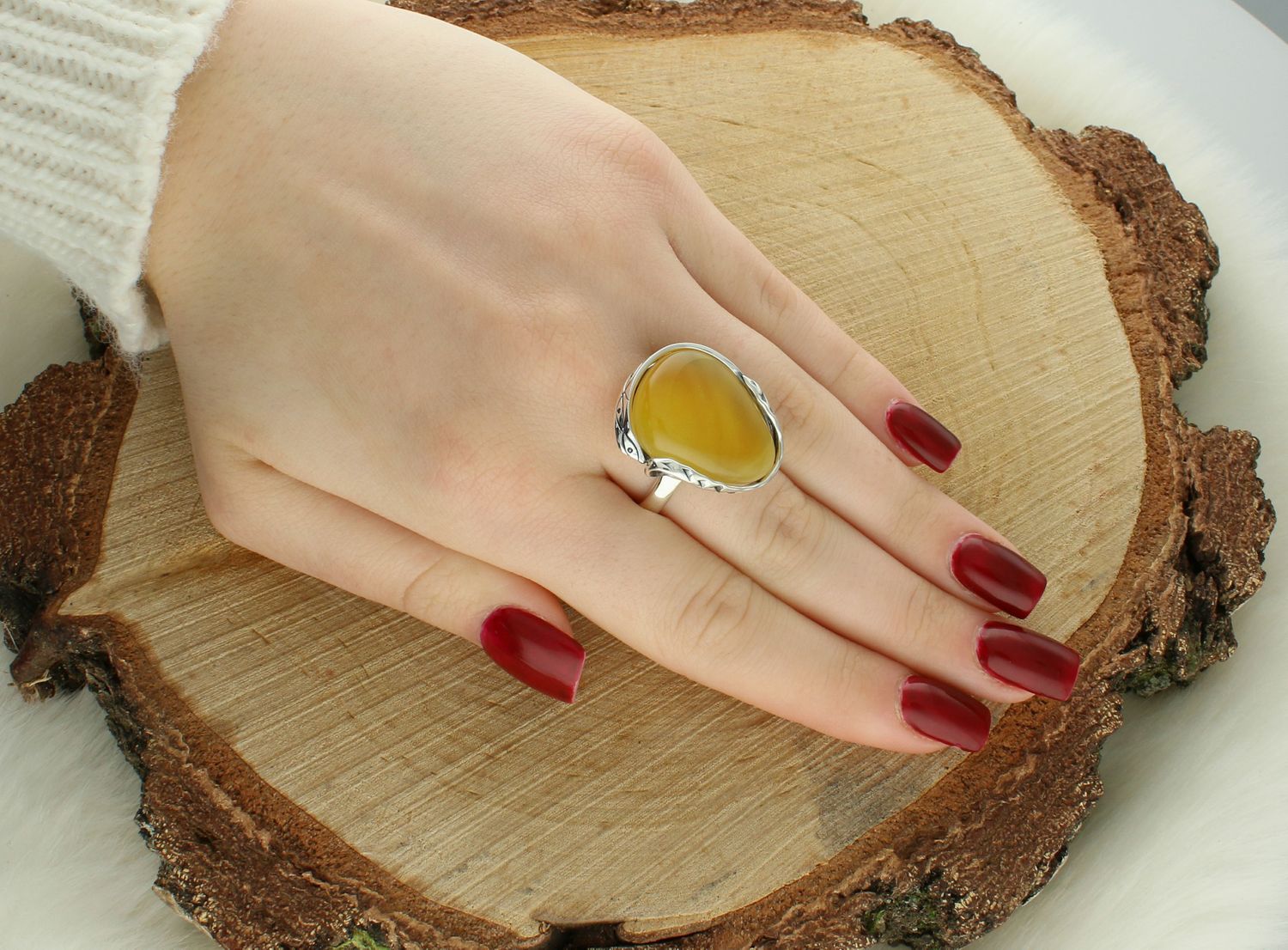 Pierścionek srebrny z bursztynem mlecznym pr 925, DIA-PRS-12748-925 Ag.jpg