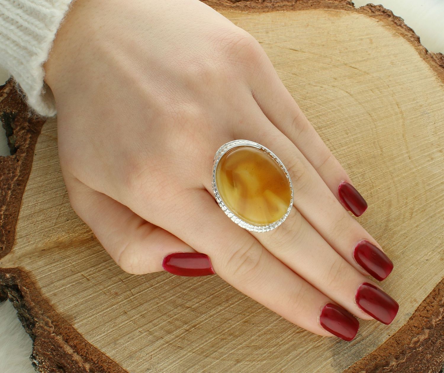 Pierścionek srebrny z mlecznym bursztynem bałtyckim pr 925, DIA-PRS-12749-925 Ag.jpg