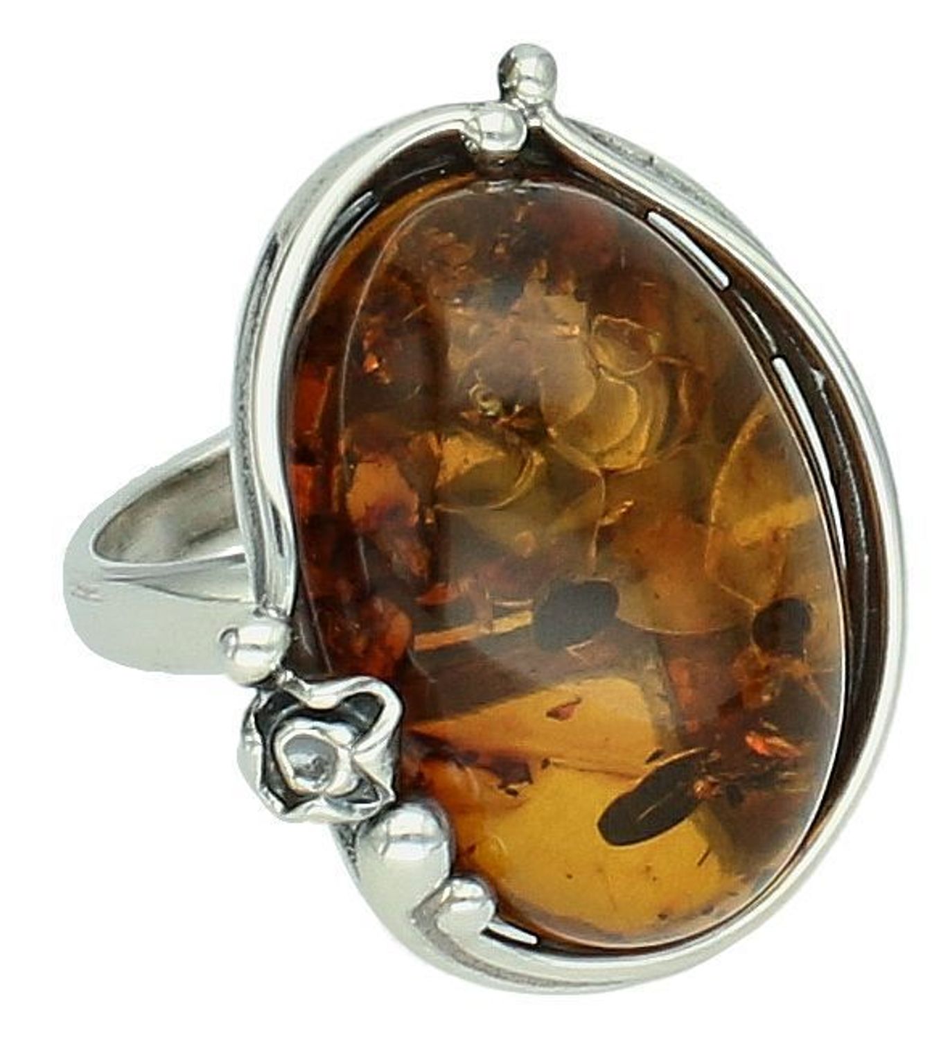 Pierścionek srebrny z owalnym bursztynem bałtyckim pr 925, DIA-PRS-12754-925 Srebrny pierścionek wykonany z najwyższej jakości srebra o prostej owalnej formie. Idealny pomysł na prezent dla każdej kobiety1.jpg