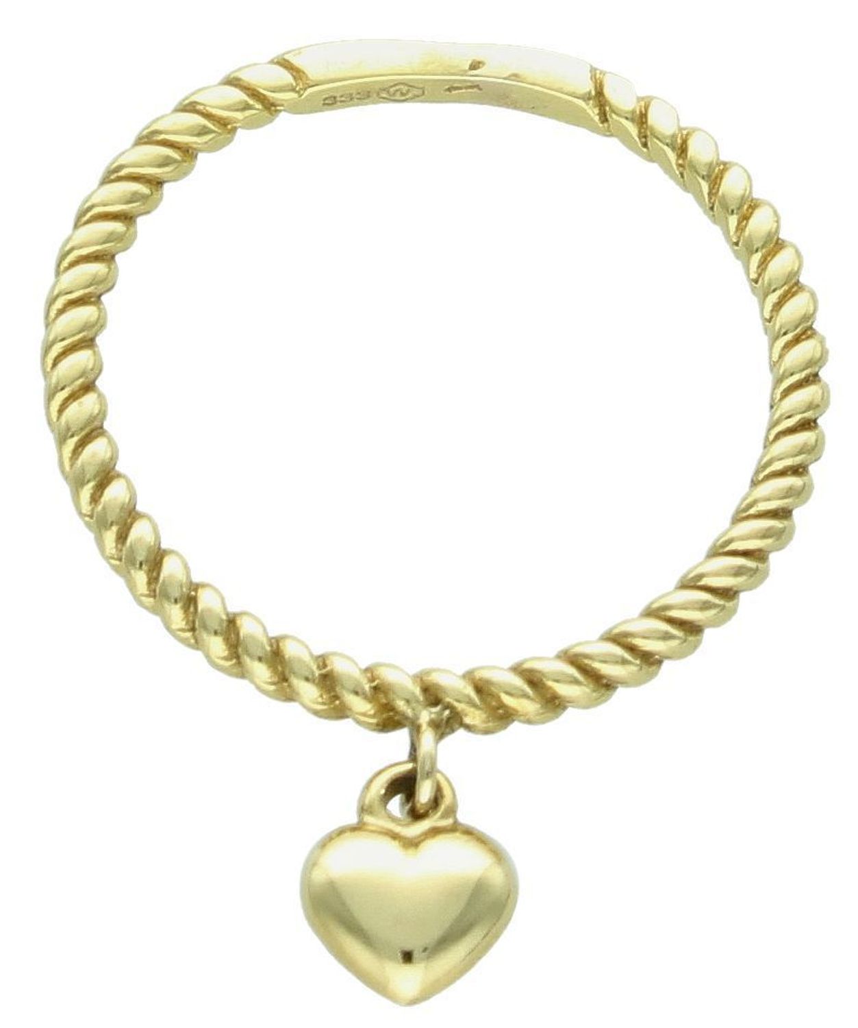 Pierścionek plecionka z wiszącym sercem 333  Pierścionek złoty z zawieszką. przepiękny pierścionek podkreśli piękno wyjątkowych momentów zaręczyn, rocznic, jubileuszy. Darmowa dostawa. 1.jpg