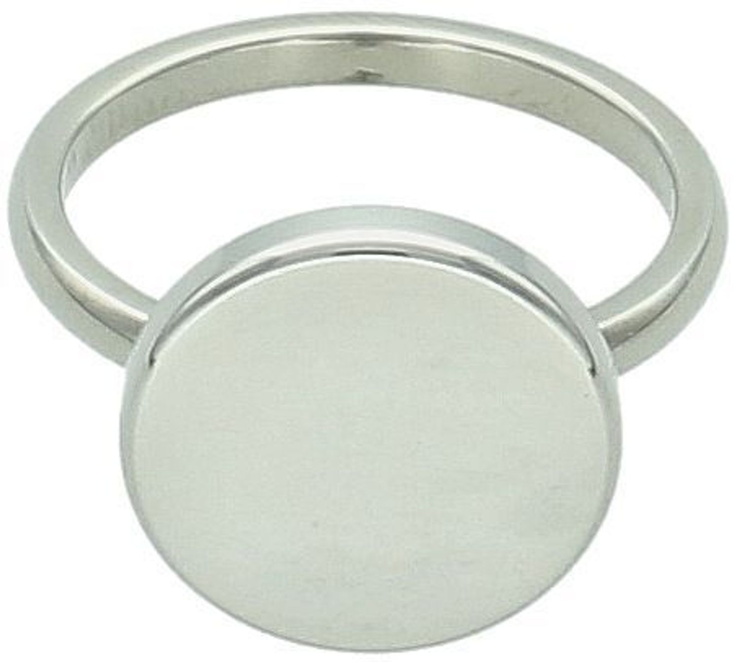 Pierścionek stalowy z gładkim kółeczkiem, rozmiar 15. Wielkość ozdobnego elementu 1,3 cm, szerokość szyny 2 mm. Minimalistyczny, nowoczesny styl. Trwała i modna biżuteria.1.jpg