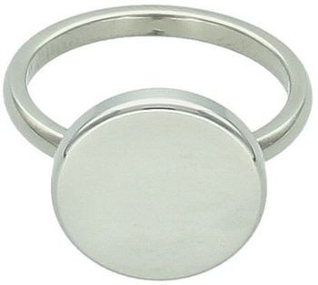 Pierścionek stalowy z gładkim kółeczkiem, rozmiar 15. Wielkość ozdobnego elementu 1,3 cm, szerokość szyny 2 mm. Minimalistyczny, nowoczesny styl. Trwała i modna biżuteria.1.jpg