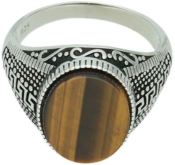 Damski srebrny pierścionek DIA-PRS-13031-925 z tygrysim okiem. Naturalny kamień 17 x 15 mm, szyna 3 mm, próba 925 – klasyka z nutą natury.1.jpg