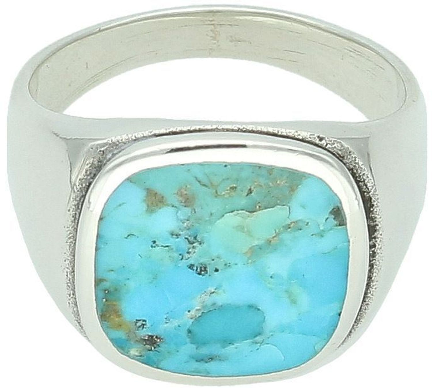 Srebrny pierścionek damski DIA-PRS-13036-925 z naturalnym turkusem w kwadratowym kształcie. Wysoka jakość, intensywny kolor i elegancki design – idealny wybór dla miłośniczek 1.jpg