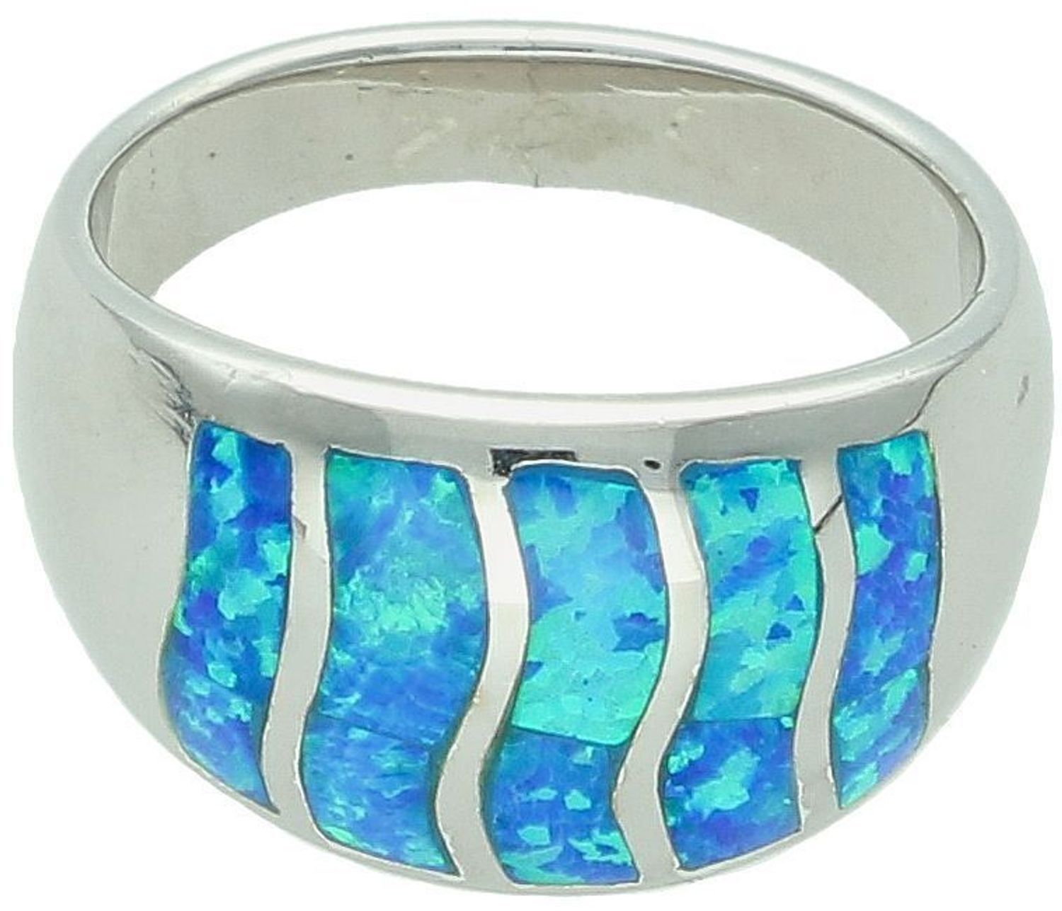 Pierścionek srebrny 925 DIA-PRS-13042-925 z niebieskim opalem syntetycznym. Szerokość 1,2 cm, szyna 4 mm, waga 7,71 g. Elegancja i wyjątkowy blask w jednym.1.jpg