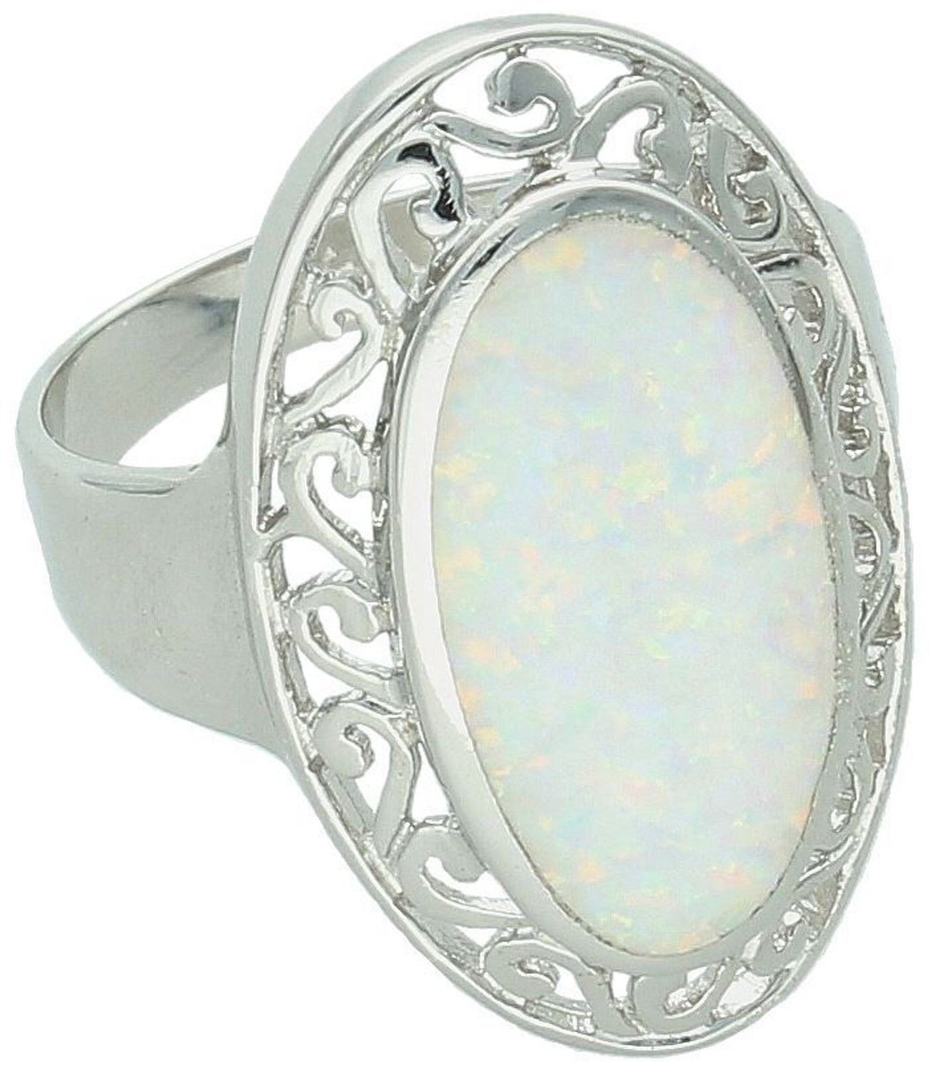 Wyjątkowy srebrny pierścionek z dużym opalem syntetycznym (2x3 cm). Ag 925, szeroka szyna 4 mm, waga 7,60 g. Idealny na wyjątkowe okazje.1.jpg