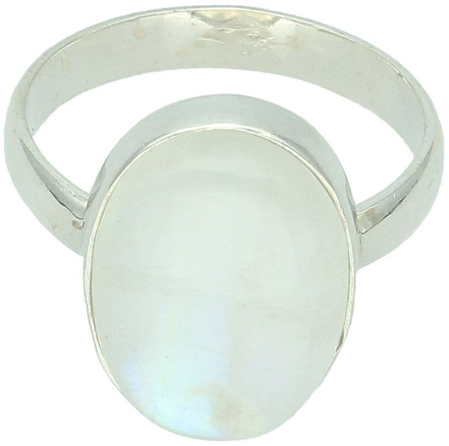 Srebrny pierścionek z naturalnym kamieniem księżycowym. Waga 5,63 g, ozdobny element 1,5 × 2,0 cm, szyna 4 mm. Klasyczna elegancja z nutą magii natury.1.jpg