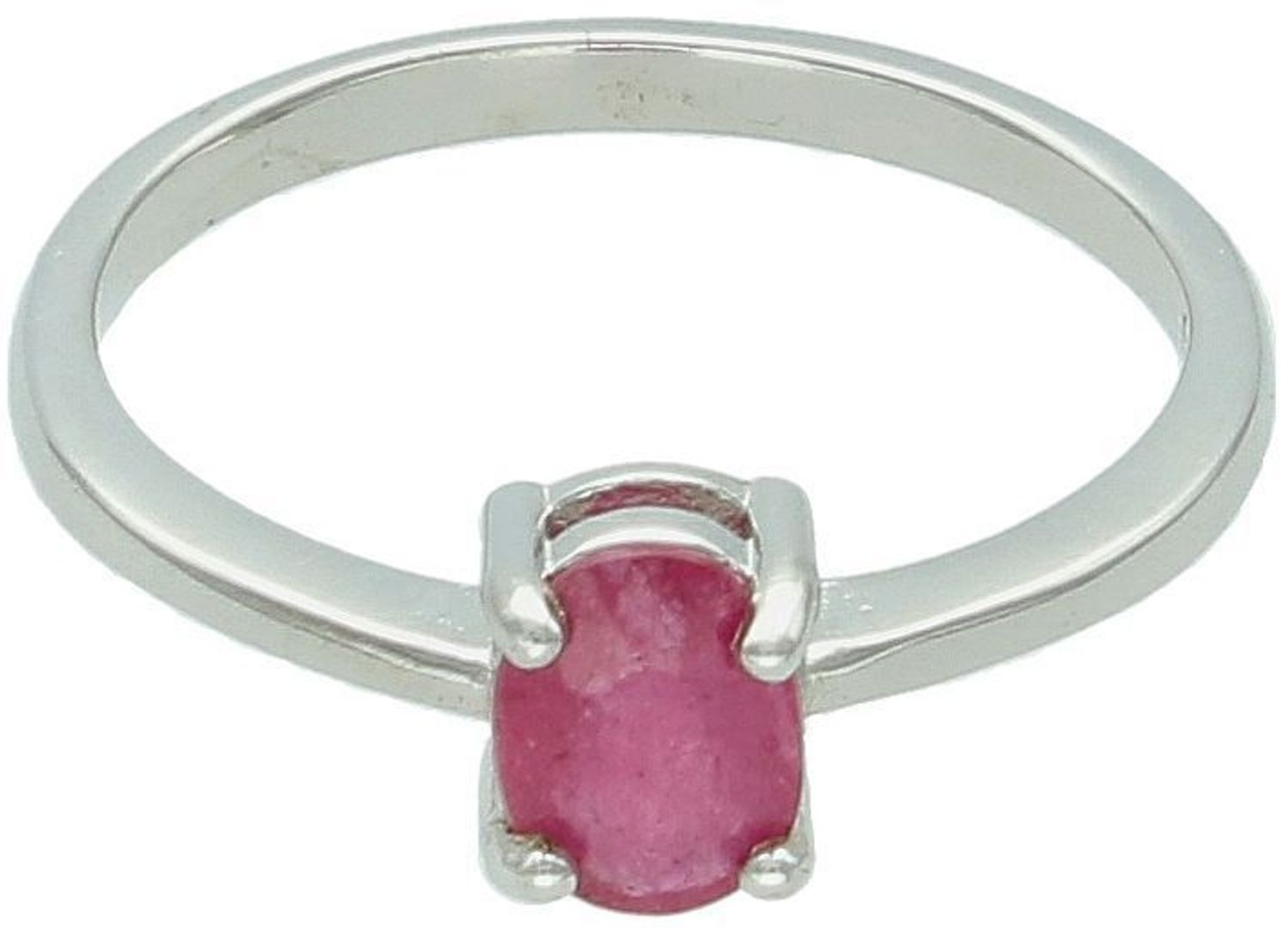 Srebrny pierścionek próby 925 z owalnym rubinem – model DIA-PRS-13076-925. Subtelna elegancja, idealna na prezent. Lekki, wygodny i ponadczasowy.1.jpg