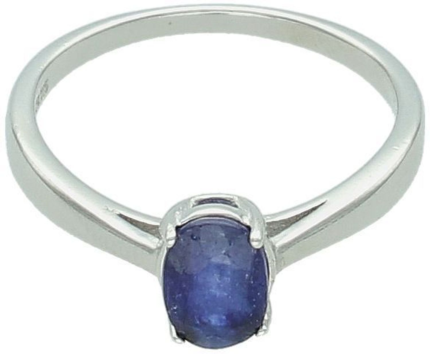 Pierścionek srebrny próby 925 z owalnym szafirem 5x7 mm. Lekki, elegancki, o wadze 2,09 g. Model DIA-PRS-13079-925 – ponadczasowy styl i głębia koloru.1.jpg