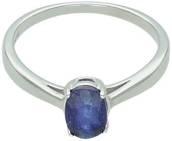 Pierścionek srebrny próby 925 z owalnym szafirem 5x7 mm. Lekki, elegancki, o wadze 2,09 g. Model DIA-PRS-13079-925 – ponadczasowy styl i głębia koloru.1.jpg