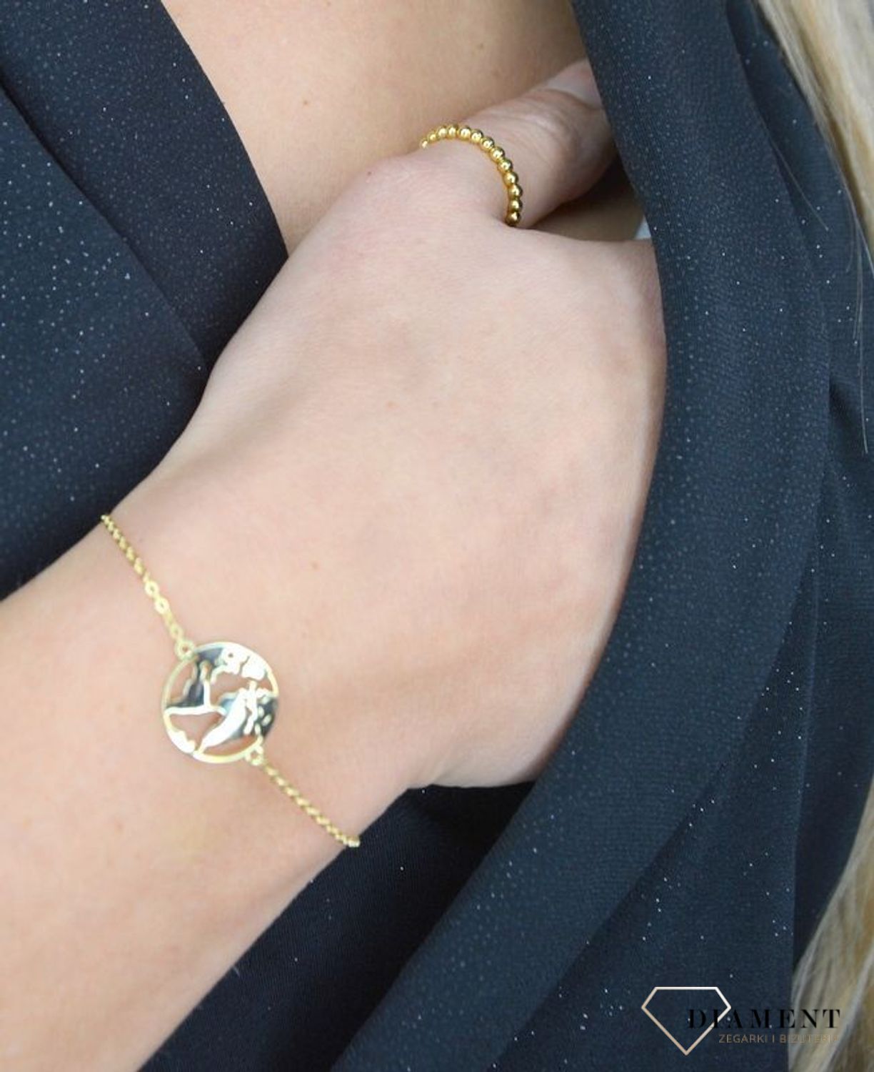 Obrączka srebrna pokryta złotem z kuleczek na gumce DIA-PRS-1328-925.jpg