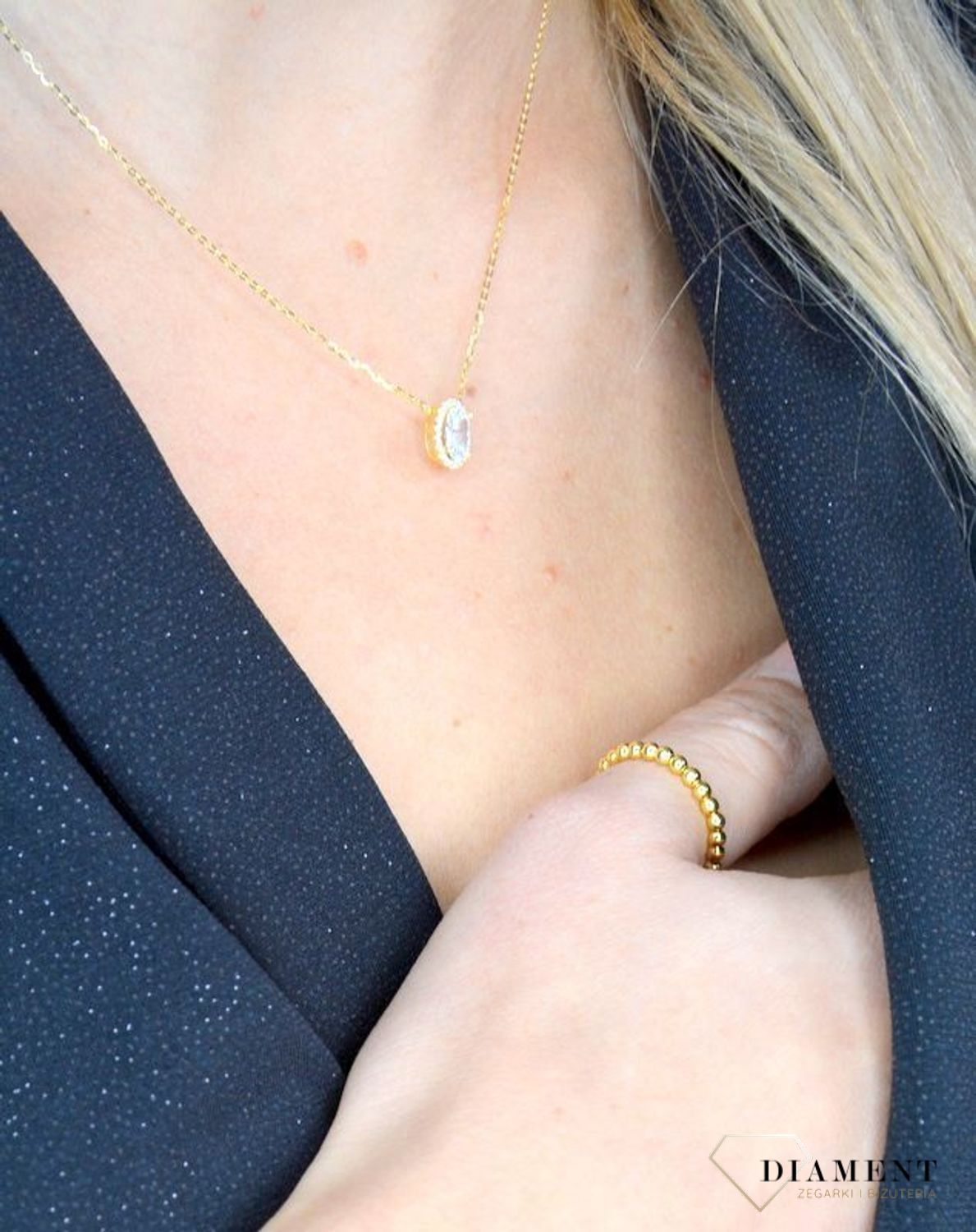 Obrączka srebrna pokryta złotem z kuleczek na gumce DIA-PRS-1328-925.jpg