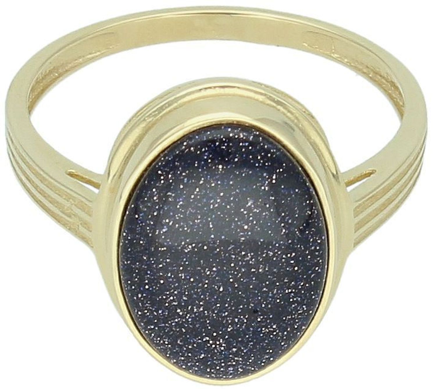 Złoty pierścionek damski DIA-PRS-13283-585 z kamieniem Noc Kairu. Próba 585, waga 3,32 g, rozmiar 18. Owalny kamień 1,6x1,3 cm. Wyjątkowa biżuteria o kosmicznym blasku!1.jpg