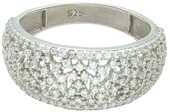 Srebrny pierścionek damski 925 DIA-PRS-13384-925 z białymi cyrkoniami. Szerokość górnej części 1,0 cm, szyna 4 mm, waga 3,10 g. Klasyczna elegancja i subtelny blask.1.jpg
