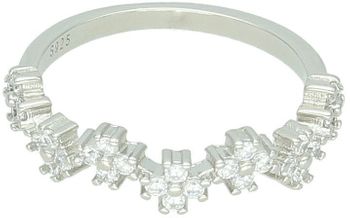 Srebrny pierścionek damski 925 DIA-PRS-13390-925 z siedmioma kwiatkami ozdobionymi cyrkoniami. Szerokość 4 mm, szyna 2 mm, waga 1,90 g. Subtelna i kobieca ozdoba dłoni.1.jpg