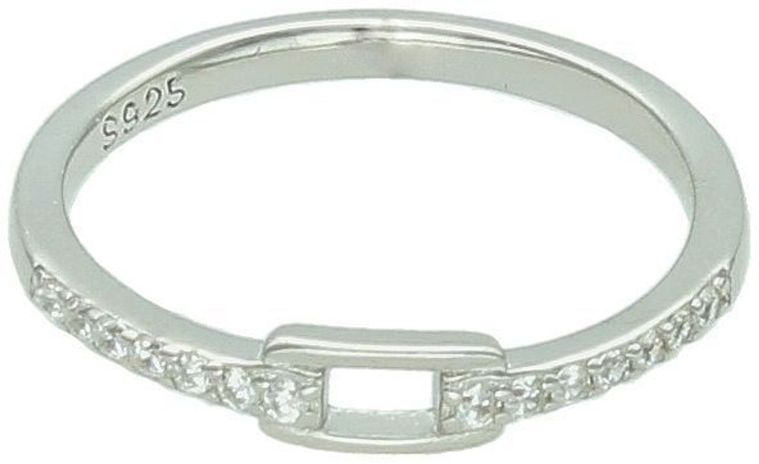 Delikatny srebrny pierścionek damski 925 DIA-PRS-13475-925 z cyrkoniami. Górna część 3 mm, szyna 2 mm, waga 1,20 g. Lekki, elegancki i idealny na prezent lub codzienne noszenie.1.jpg