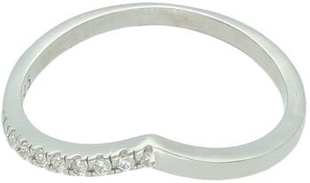 Delikatny srebrny pierścionek próby 925 zdobiony cyrkoniami po jednej stronie. Szyna 2 mm, waga 1,80 g. Model DIA-PRS-13477-925 – nowoczesna, minimalistyczna biżuteria damska.1.jpg