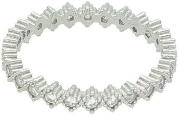 Pierścionek srebrny 925 DIA-PRS-13484-925, szerokość 3 mm, zdobiony dookoła białymi cyrkoniami. Waga 2,30 g. Klasyczna i elegancka biżuteria na co dzień i specjalne okazje.1.jpg