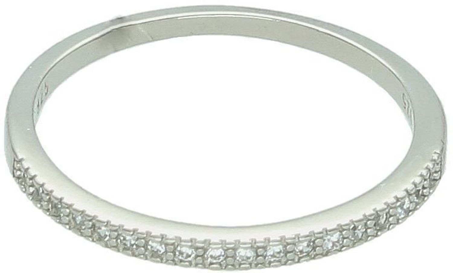 Subtelny pierścionek damski ze srebra próby 925, ozdobiony białymi cyrkoniami. Elegancki i lekki – idealny na co dzień. Waga 1,30 g.1.jpg