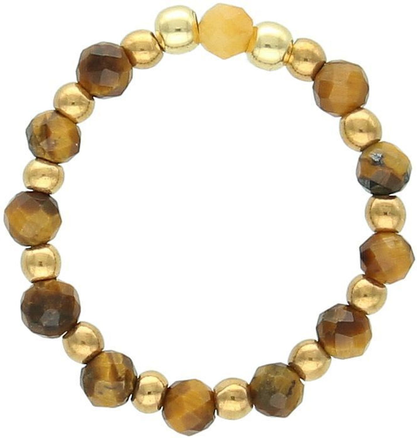 Pierścionek pozłacany srebro 925 z kamieniem tygrysiego oka. Rozmiar 10, elastyczna gumka. Symbol siły i ochrony w eleganckiej formie.1.jpg