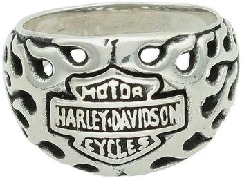 Męski srebrny sygnet Harley-Davidson 925 DIA-PRS-13962-925. Waga 12,16 g, szerokość 1,7 cm, dolna szyna 5 mm. Wyrazisty pierścionek dla pasjonatów wolności i motocykli. Styl rockowy 1.jpg