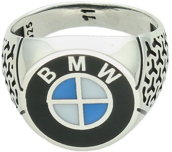 Męski sygnet BMW wykonany ze srebra 925, zdobiony emalią. Waga 7,63 g, element 1,7 cm, szyna 4 mm. Symbol prestiżu i pasji do motoryzacji. Idealny prezent dla fana BMW.1.jpg