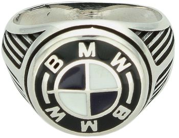 Męski sygnet ze srebra 925 z logo BMW, zdobiony emalią. Masa 8,48 g, element 1,5 cm, szyna 3 mm. Elegancja, styl i motoryzacyjny prestiż. Idealny dla miłośnika BMW.1.jpg