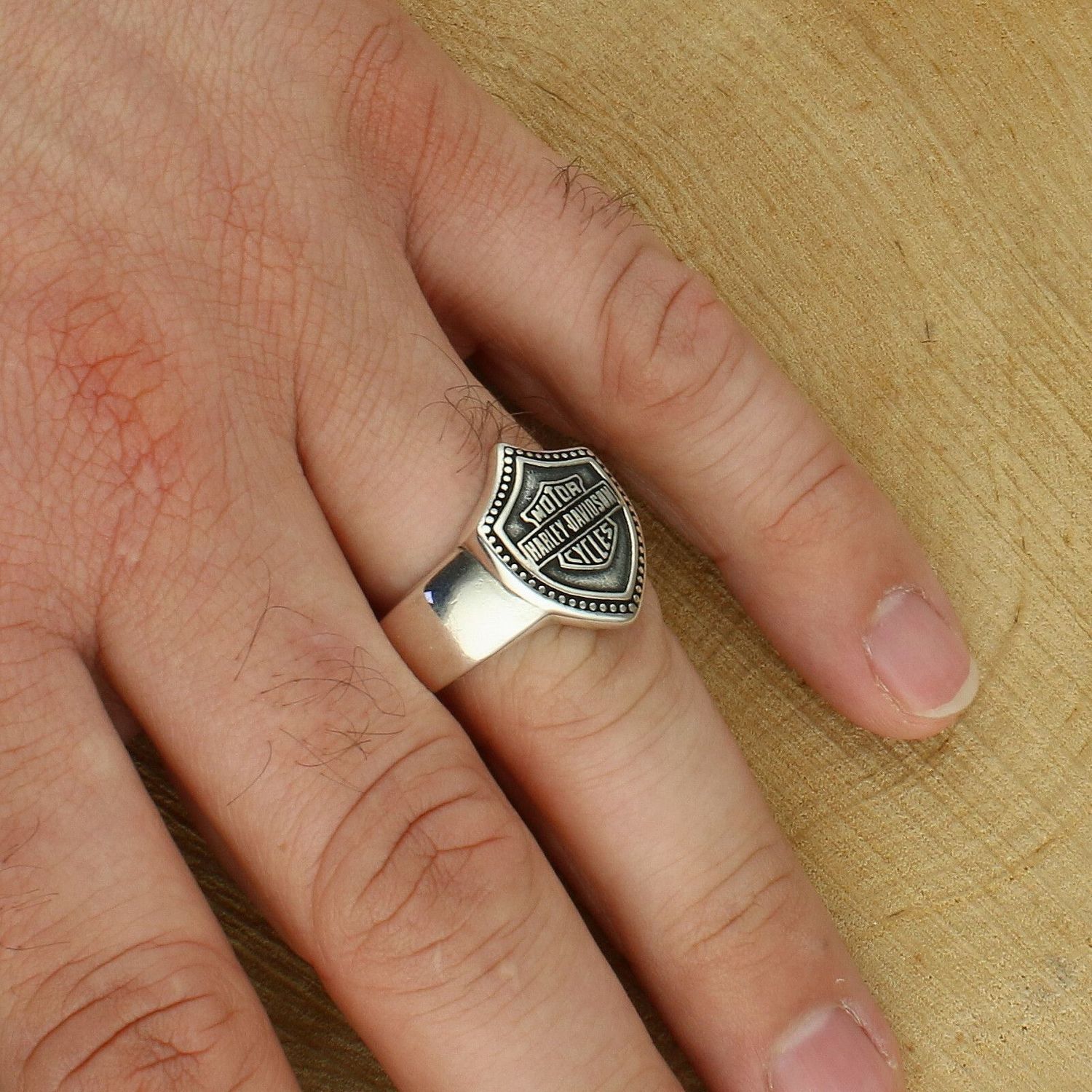 Sygnet Męski Srebrny 925 Motor Marley Davioson Cycles – Motocyklowy Pierścień Ag.jpg