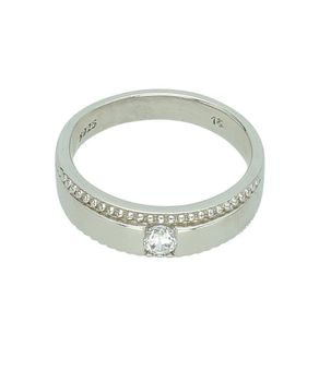 Pierścionek srebrny 925 rozmiar 17 – obrączka z cyrkonią i ozdobnymi żłobieniami Ag.jpg