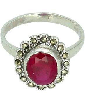 Srebrny pierścionek 925aa z rubinem i markazytami – styl vintage, szeroka forma DIA-PRS-14111-925 (3).jpg