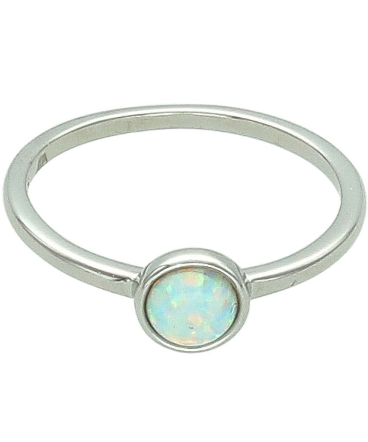 Srebrny pierścionek damski z syntetycznym opalem 925 opal.jpg