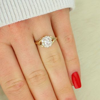 Złoty pierścionek 333 kwiat z cyrkoniami  markiza  elegancki (2).jpg