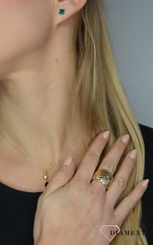 Szeroki pierścionek złoty 'Blask uczuć' to piękny szeroki pierścionek wykonany ze złota. Złoty pierścionek 585 to piękny złoty pierścionek (1).JPG