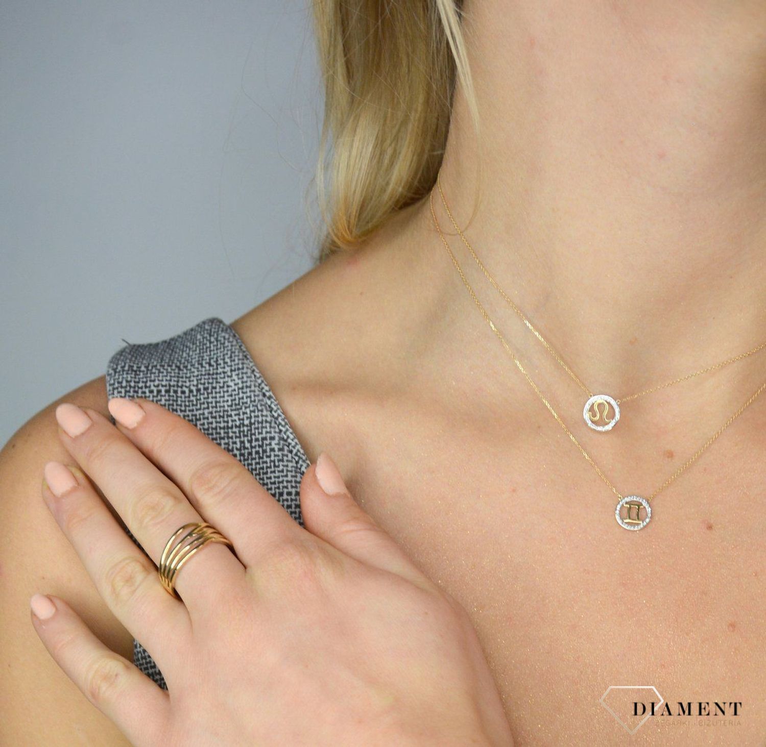 Złoty pierścionek 585 'złota plecionka' DIA-PRS-1727-585.jpg